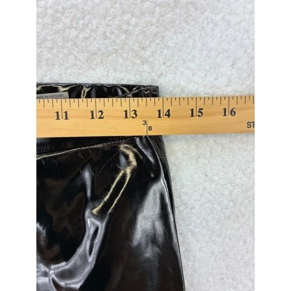 Alice + Olivia Maddox Faux Leather Leggings Womens 6 Black Patent Vinyl Casual